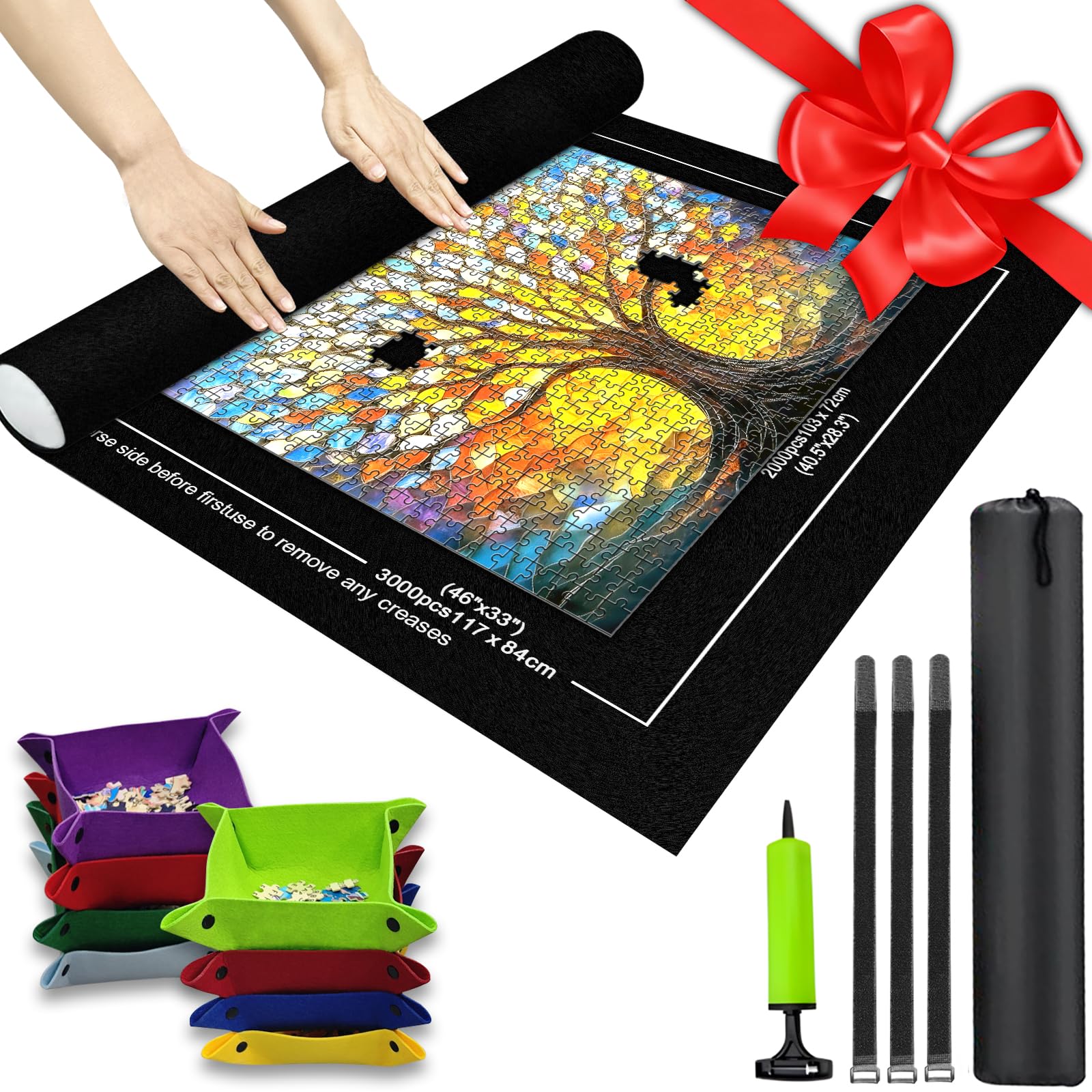 Napzy Puzzle Mat-Jigsaw Puzzles Matt Roll Up to 3000pcs Roll-up Puzzled Board