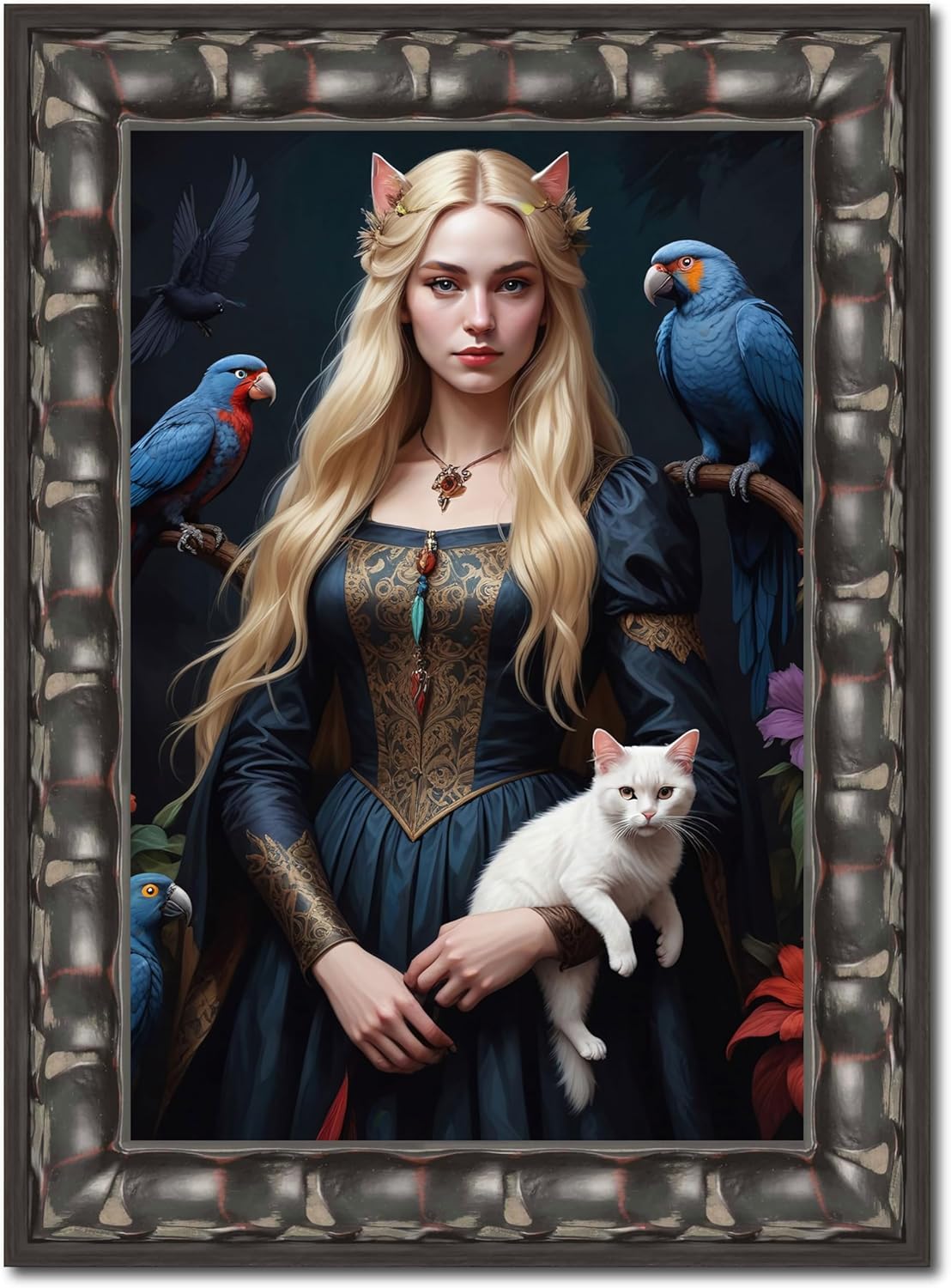 6x36 Frame Black-Brown Medieval Solid Wood Picture Frame | 1.5 Inch Moulding Width | Gotham Beveled Distressed Frame Complete with UV Acrylic, Foam Board Backing & Hanging Hardware