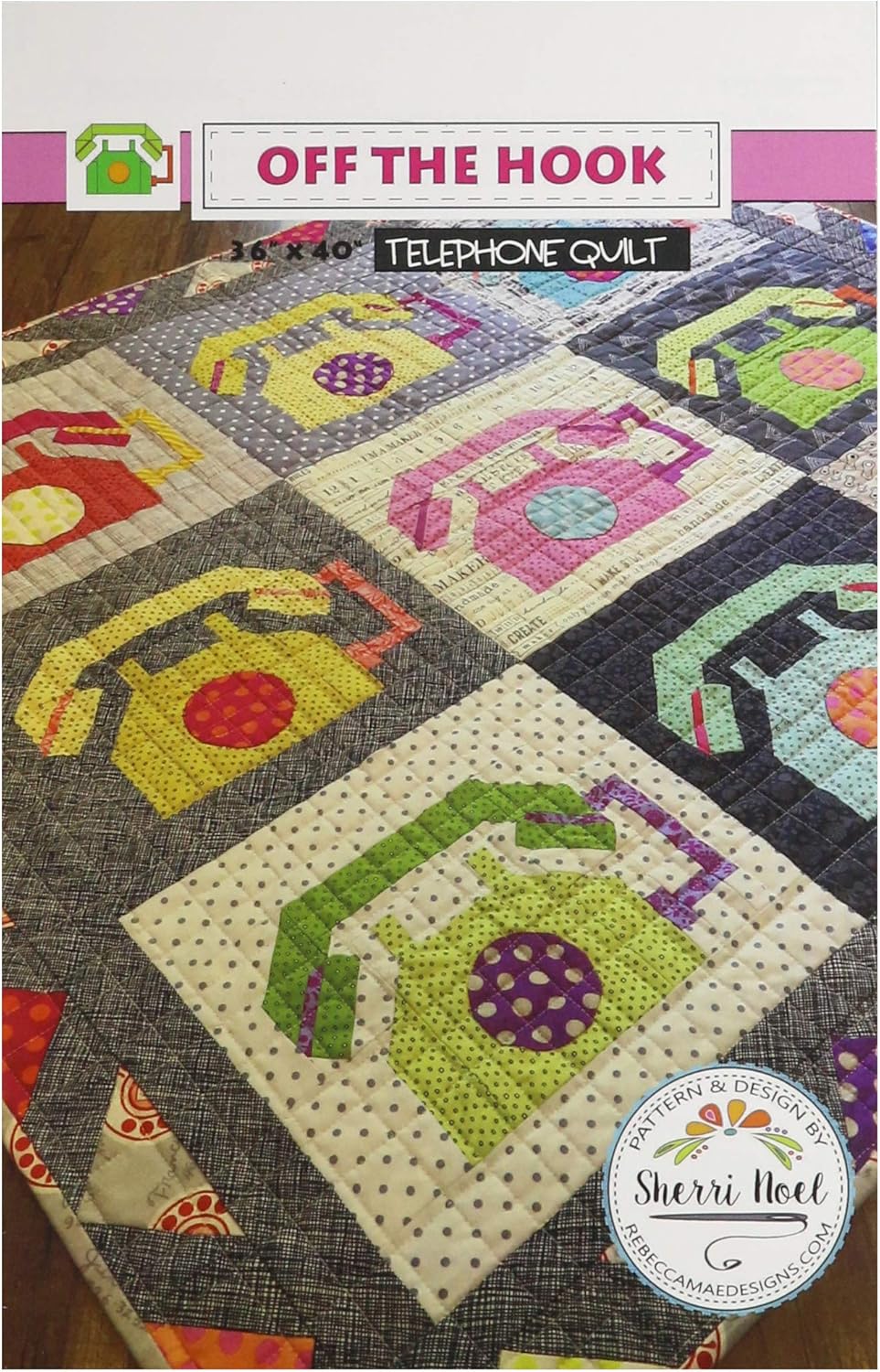 Rebecca Mae Designs Off The Hook Telephone Quilt Pattern, None