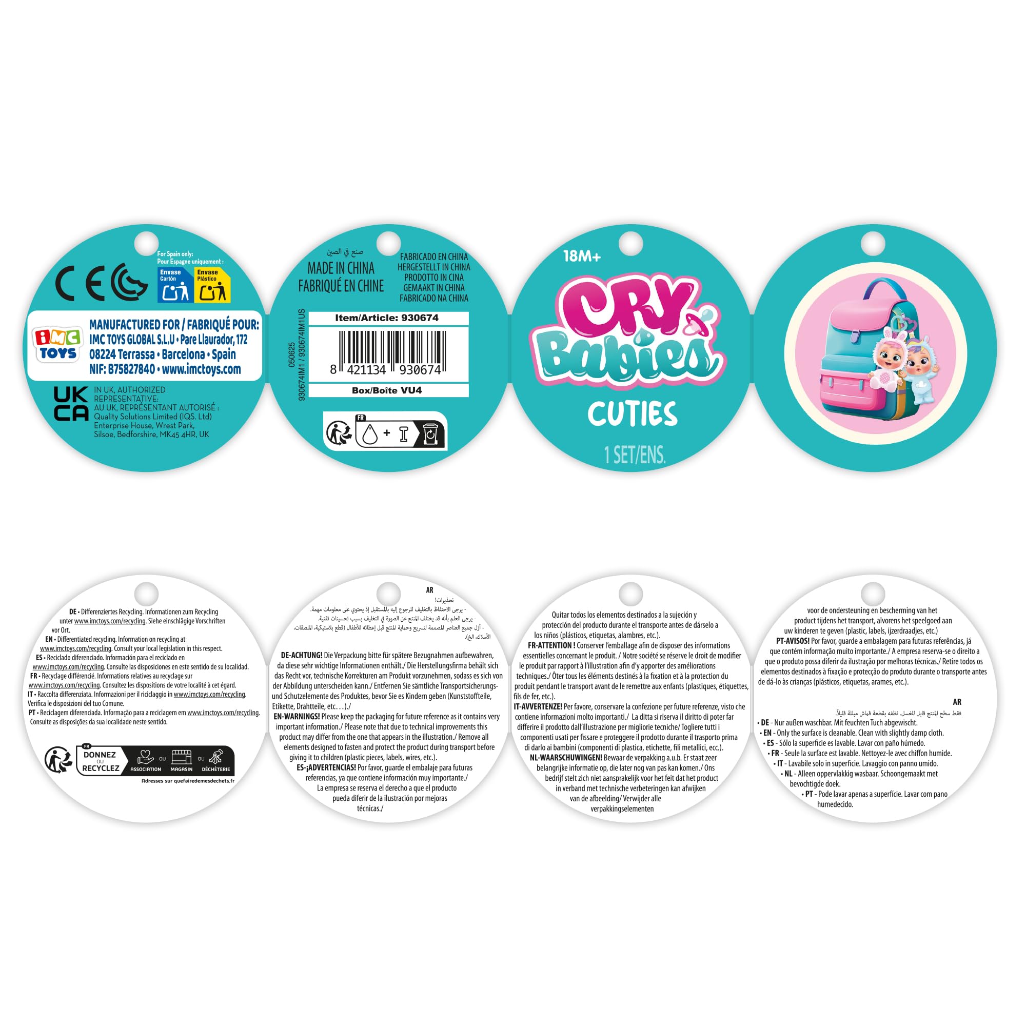 CRY BABIES CUTIES CONEY Bambola di peluche Mini Bebè di Peluche, Perfetti Da Portare Sempre Con Te Bambini dai 3 anni in su