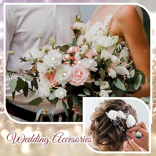 Miniatura 5 de 1000 alfileres para ramo de flores de 1.5 pulgadas, alfileres rectos de diamante para ramo de flores, alfileres de ramillete de cristal, alfileres