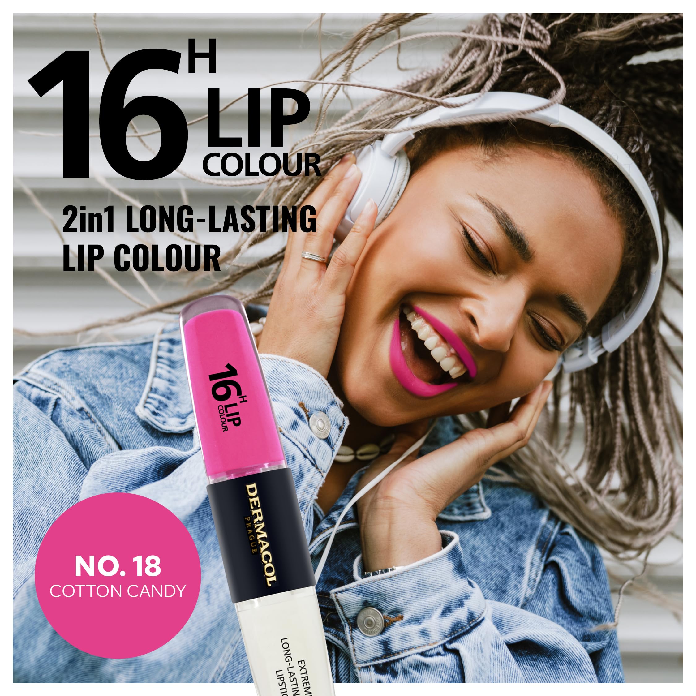 NEW Dermacol, 16-Hour Lip Colour, Highly Pigmented Glossy Lip Stain, Two-Phase Lip Plumper Gloss - Image 4