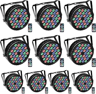 36LEDs Stage Lights RGB DJ LED Par Lights, Remote Control & DMX Controller Sound Activated Uplights for Wedding Birthday Music Show Dance Party Stage Lighting-10 Pack