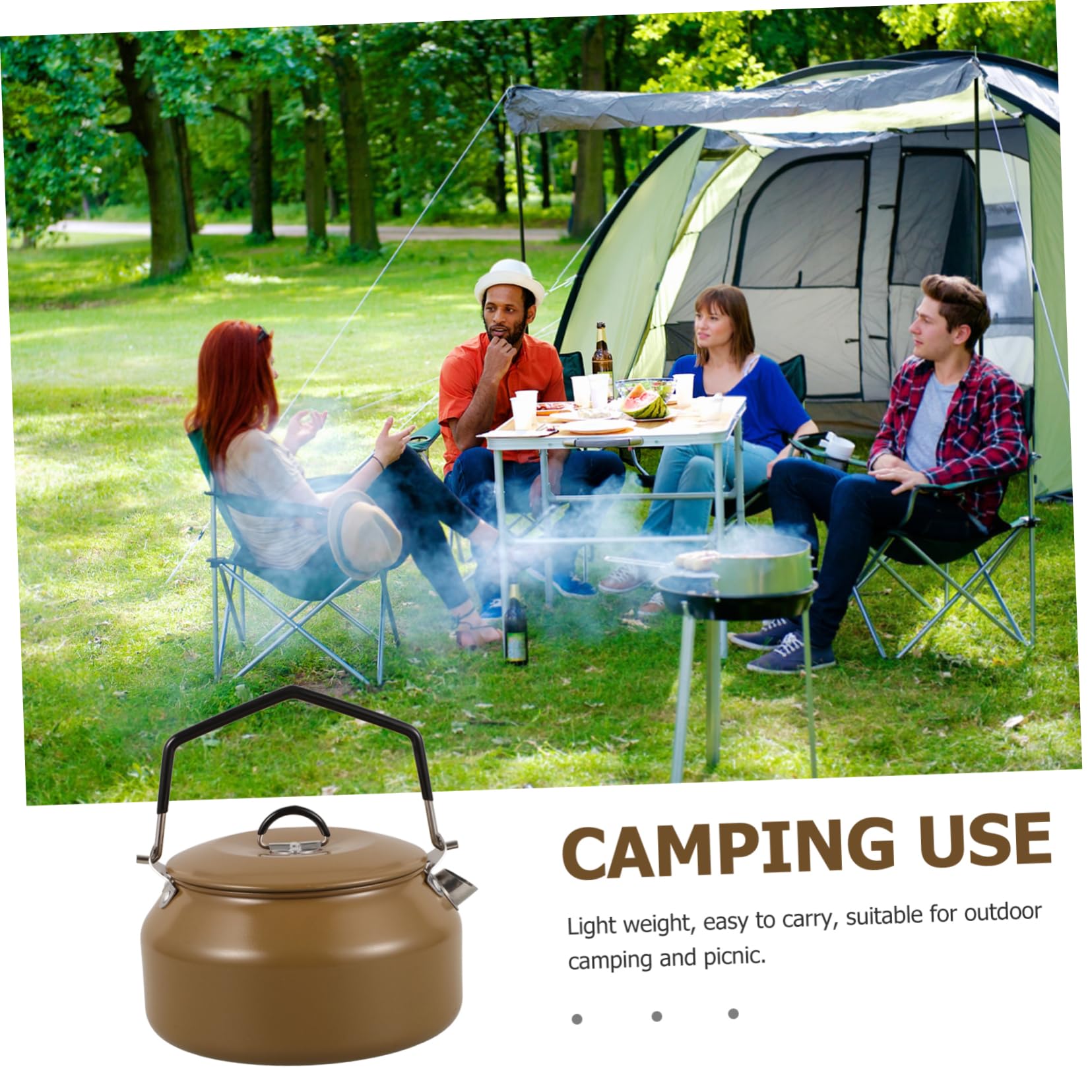 Anneome Tetera De Camping Profesional Hervidor De Agua Inoxidable Accesorios Para Exteriores