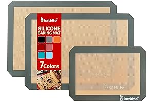 Katbite Silicone Baking Mat Giant Set of 3 Baking Sheets