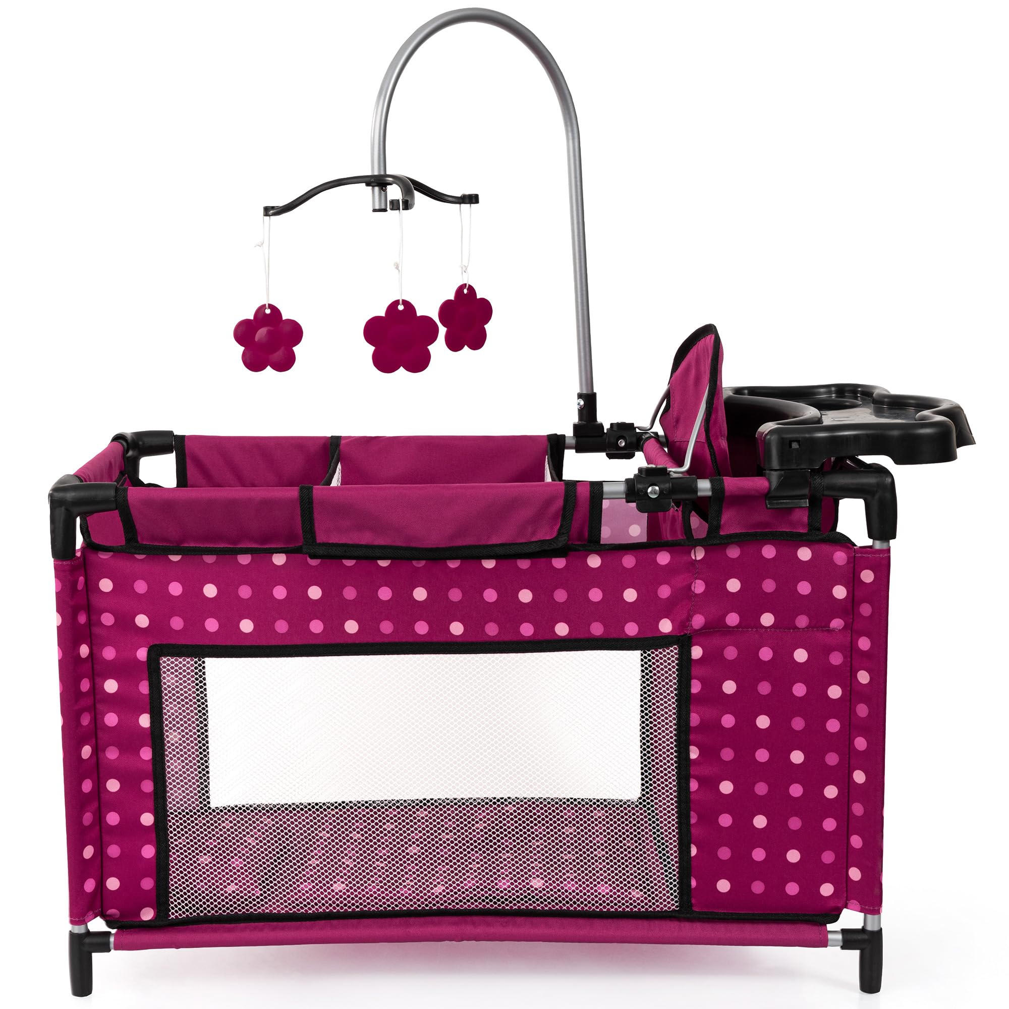 Bayer Design Dolls: Multi Bed - Hot Pink, Dots, Fairy - Playpen for Dolls Up to 18