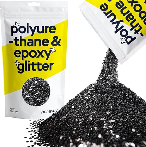 Hemway Purpurina de poliuretano y resina epoxi de 3.5 onzas, aditivo de escamas de cristal metálico para pisos, joyas, vasos, pigmento de vidrio,