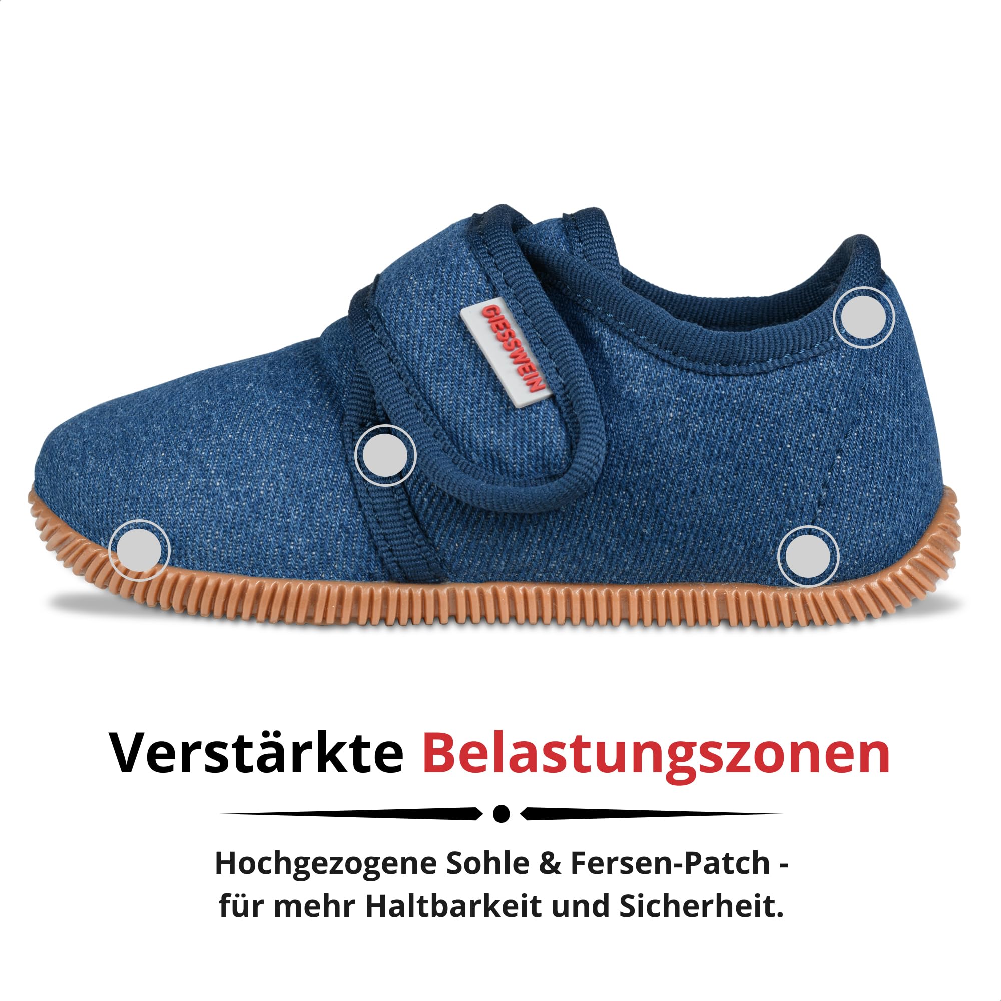 Giesswein Kinder Hausschuhe Senscheid - Slim-Fit Pantoffel, Kindergarten Schlappen, Rutschfeste Krabbel Schuhe