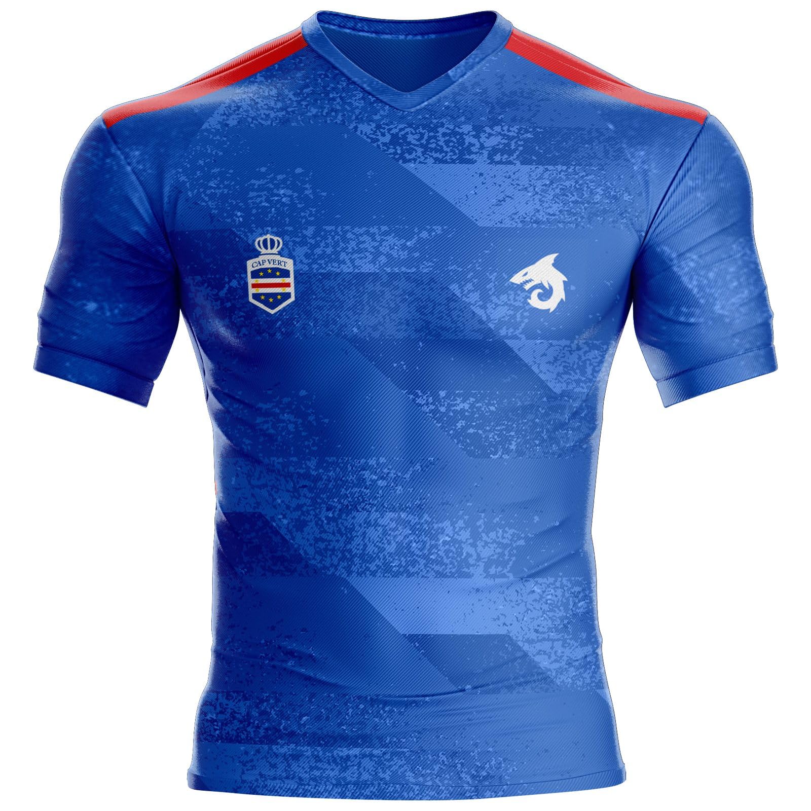 Kap Verde CV-412 Camiseta de Fútbol Regalo Bandera S Azul