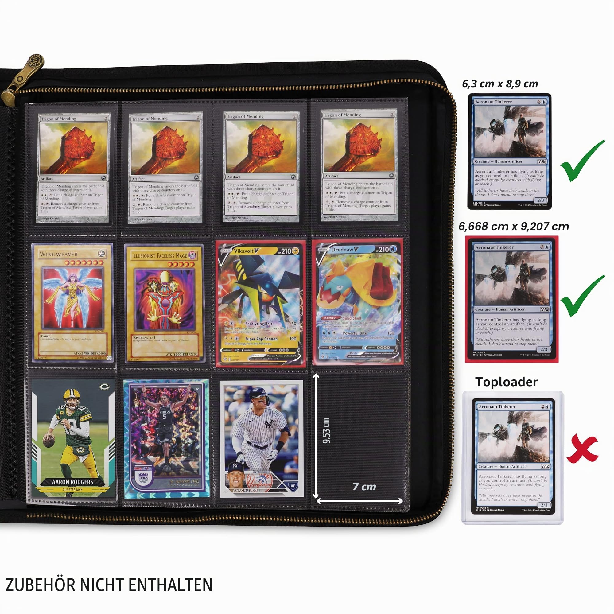 ENHANCE Sammelkarten-Ordneralbum – TCG-Ordner mit 12 Fächern für 624 Karten – Kartenordner mit seitlicher Einschubmöglichkeit und Zubehörtasche, hochwertiges, schützendes Äußeres