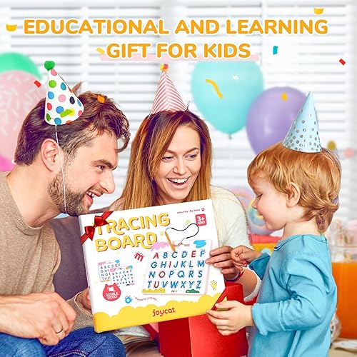 Miniatura 9 de JoyCat Tabla magnética de seguimiento de letras, imanes ABC de doble cara 2 en 1 para niños de 3 a 5 años, práctica de escritura de letras
