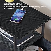 Vista 7 de HOOBRO End Table with Charging Station, Narrow Side Table, Nightstand with 2 Non-Woven Drawers, Slim Sofa Side Table, for Small Spaces, Living Room