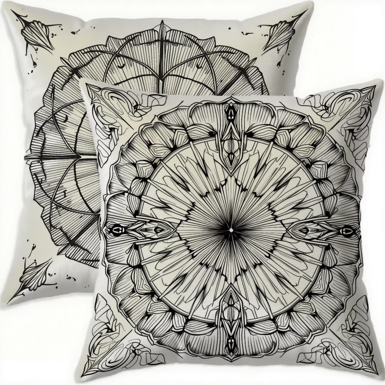 Housse coussin 75x75cm imperméable double face avec fermeture éclair invisible