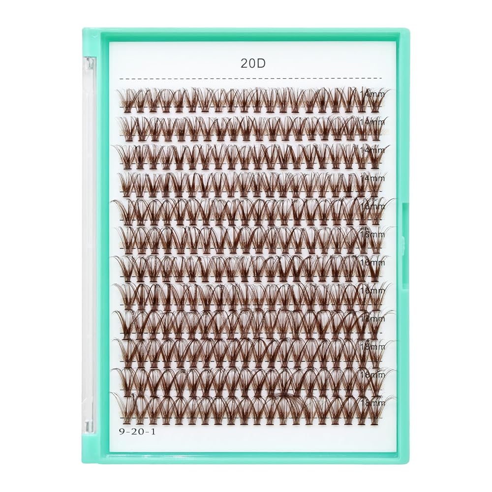 Bodermincer 7D/10D/20D/30D/40D/50D/60D/80D/100D Lash Cluster 240pcs D Curl Individual Cluster Eyelashes Fluffy false Eyelashes Extension Lash Cluster DIY at Home (20D Dark Brown-14-16-18mm MIX)