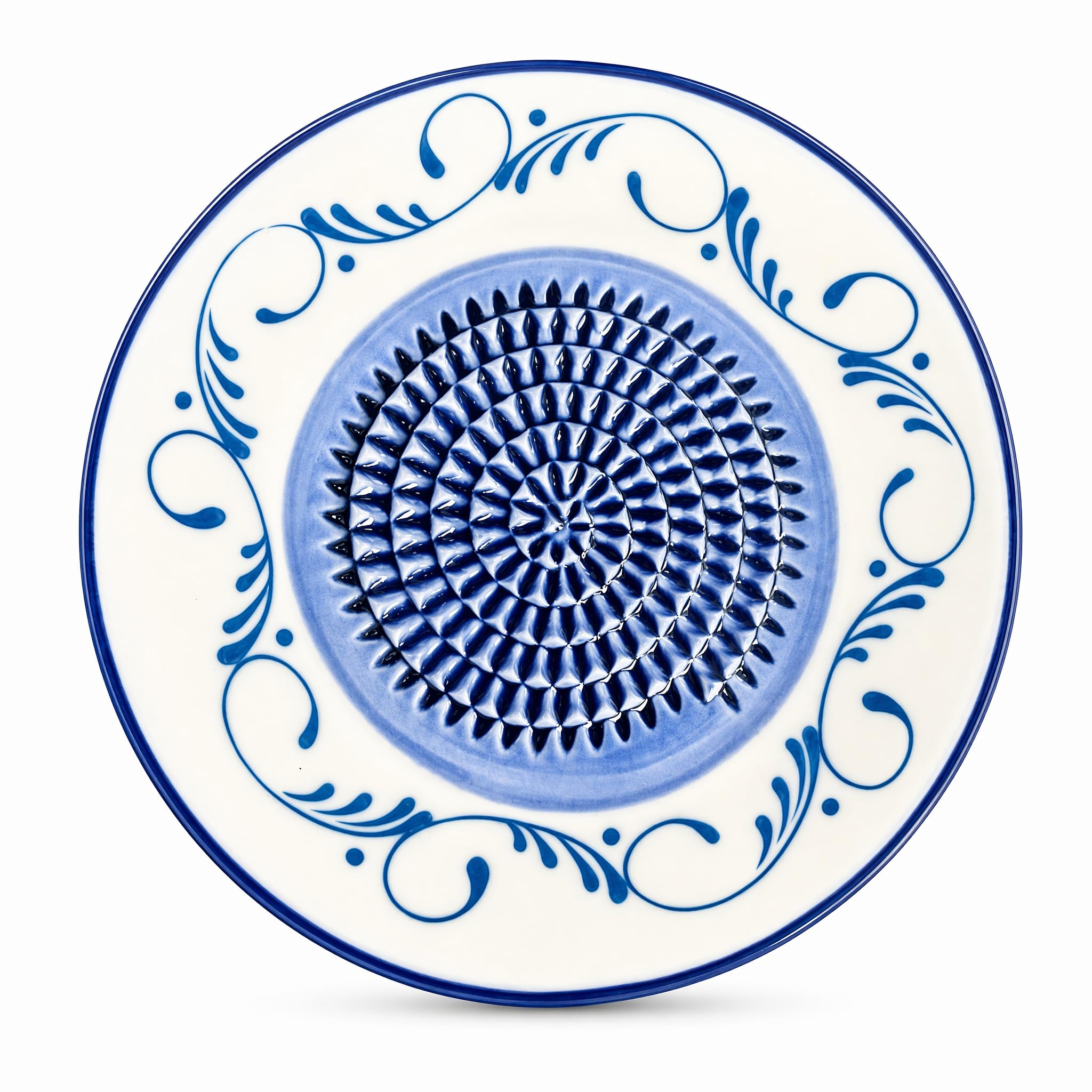 BRTNUP Ceramic Garlic Grater Plate, Handmade Painted Ceramic Grating Plate