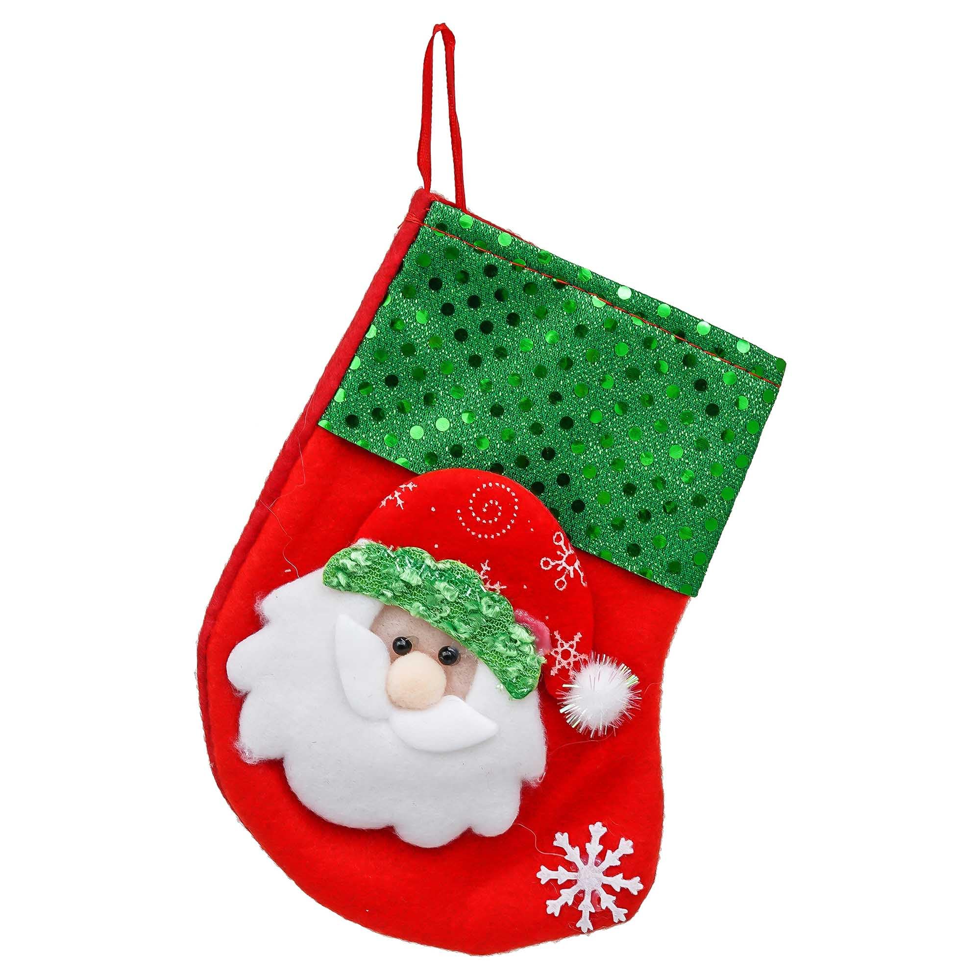 eCraftIndia Merry Christmas Stockings Santa Claus Design Socks Decoration Gifts for Women Men Kids Girls Boys Friends Christmas Decorations Items for Home Ornaments Props 1