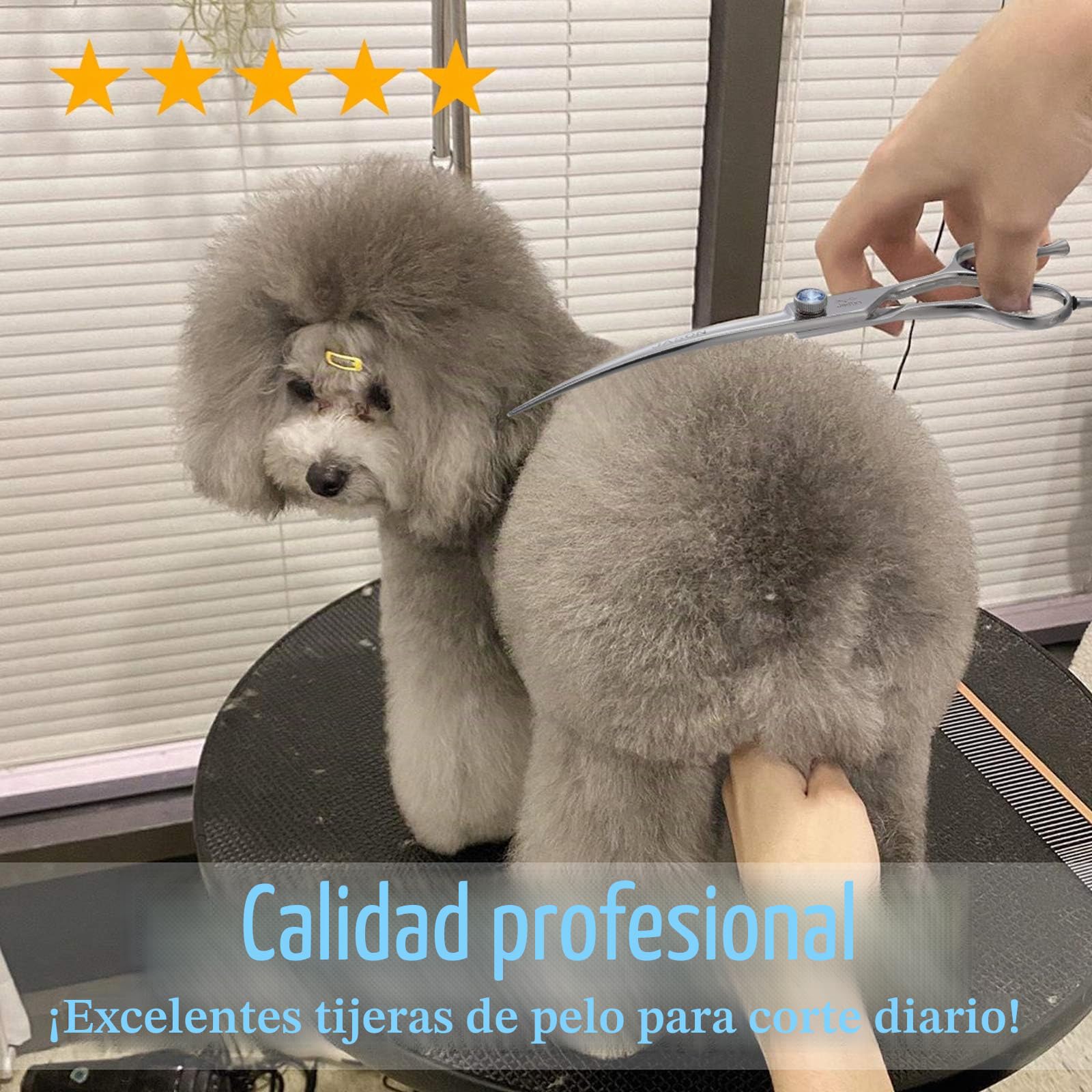 JASON Tijeras curvas de 7 pulgadas para perros Tijeras profesionales para perros y gatos de acero inoxidable 440C