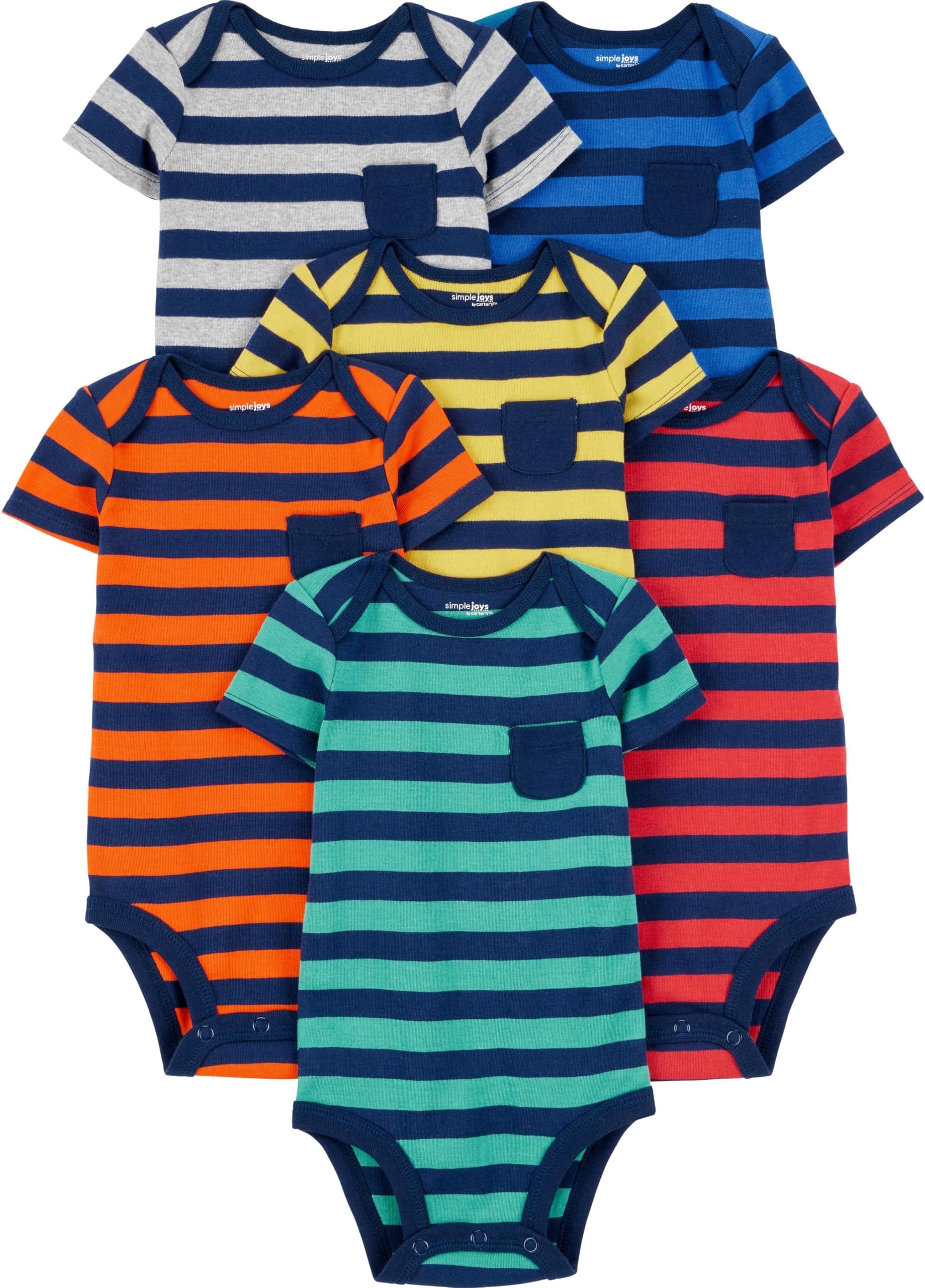 Simple Joys by Carter's Baby Boys 6-Pack Short Sleeve Bodysuits Shirt