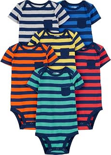Simple Joys by Carter's Baby Boys' Short-Sleeved Bodysuit (Pack of 6) 0 months Colo…