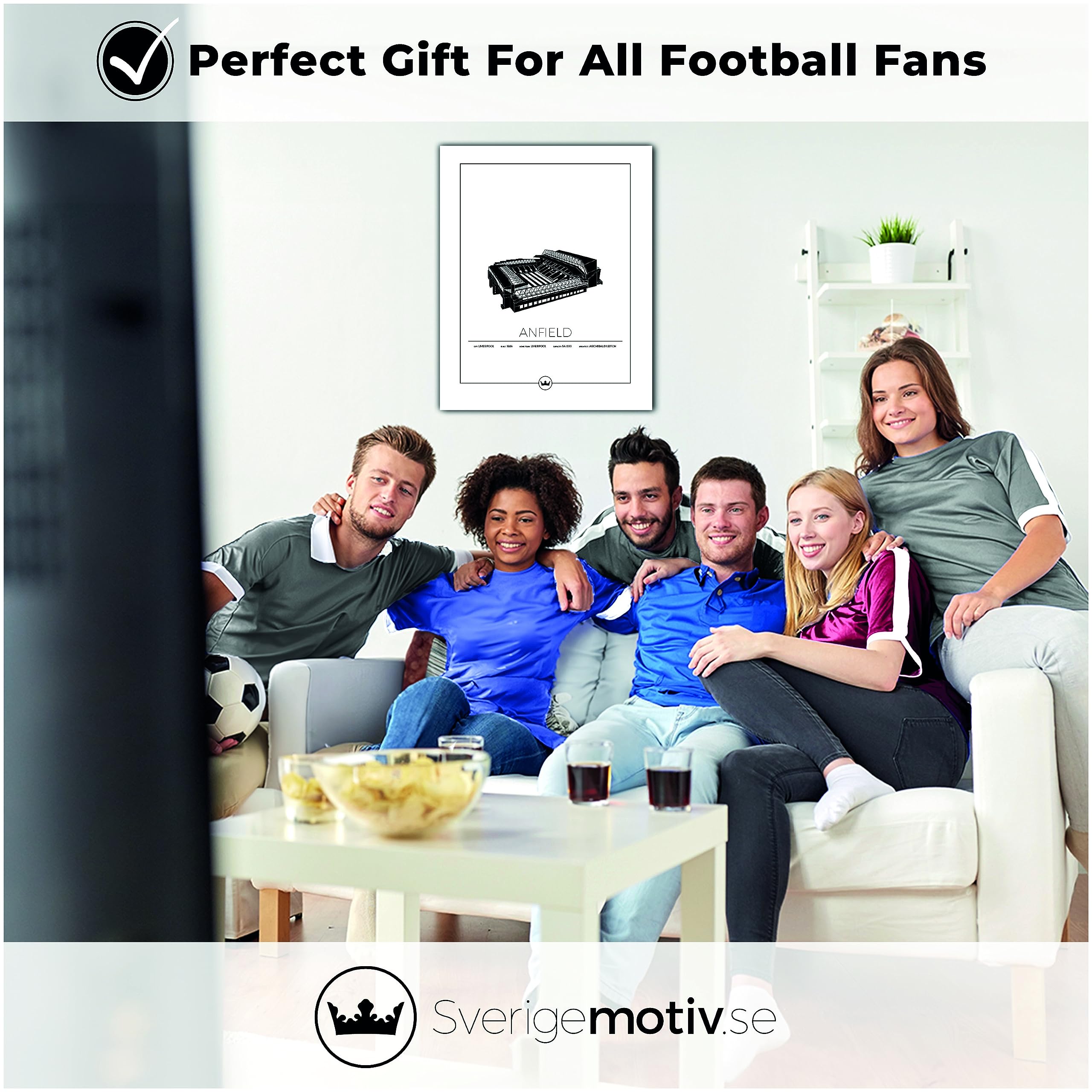Sverigemotiv Anfield Football Stadium Wall Art Print, Football Gifts for Boys Girls Men Fans - Image 4