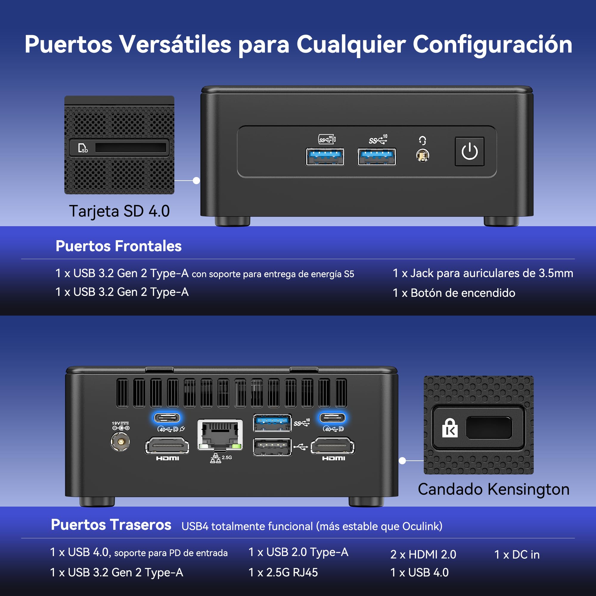 GEEKOM IT15 AI Mini PC, el Más Potente de 15ª Gen con Intel Ultra 5 225H, 32GB DDR5 y 1TB SSD, Windows 11 Pro | WiFi 7 BT5.4 | LAN 2.5Gbps | USB4 | 4 Pantallas 8K, 34 Tops NPU, para Trabajo, Oficina