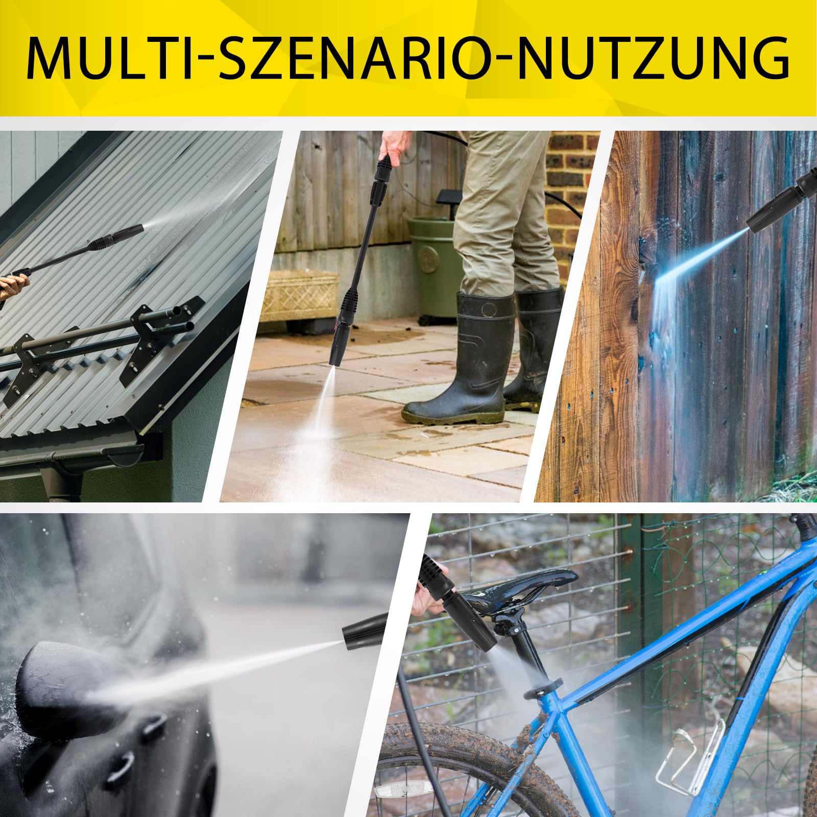 Pistolet ciśnieniowy Hierbla z wysuwanym prętem, zamiennik uchwytu myjki ciśnieniowej Karcher, kompatybilny z Karcher K2 K3 K4 K5 K6 K7 System Quick Connect do węża,