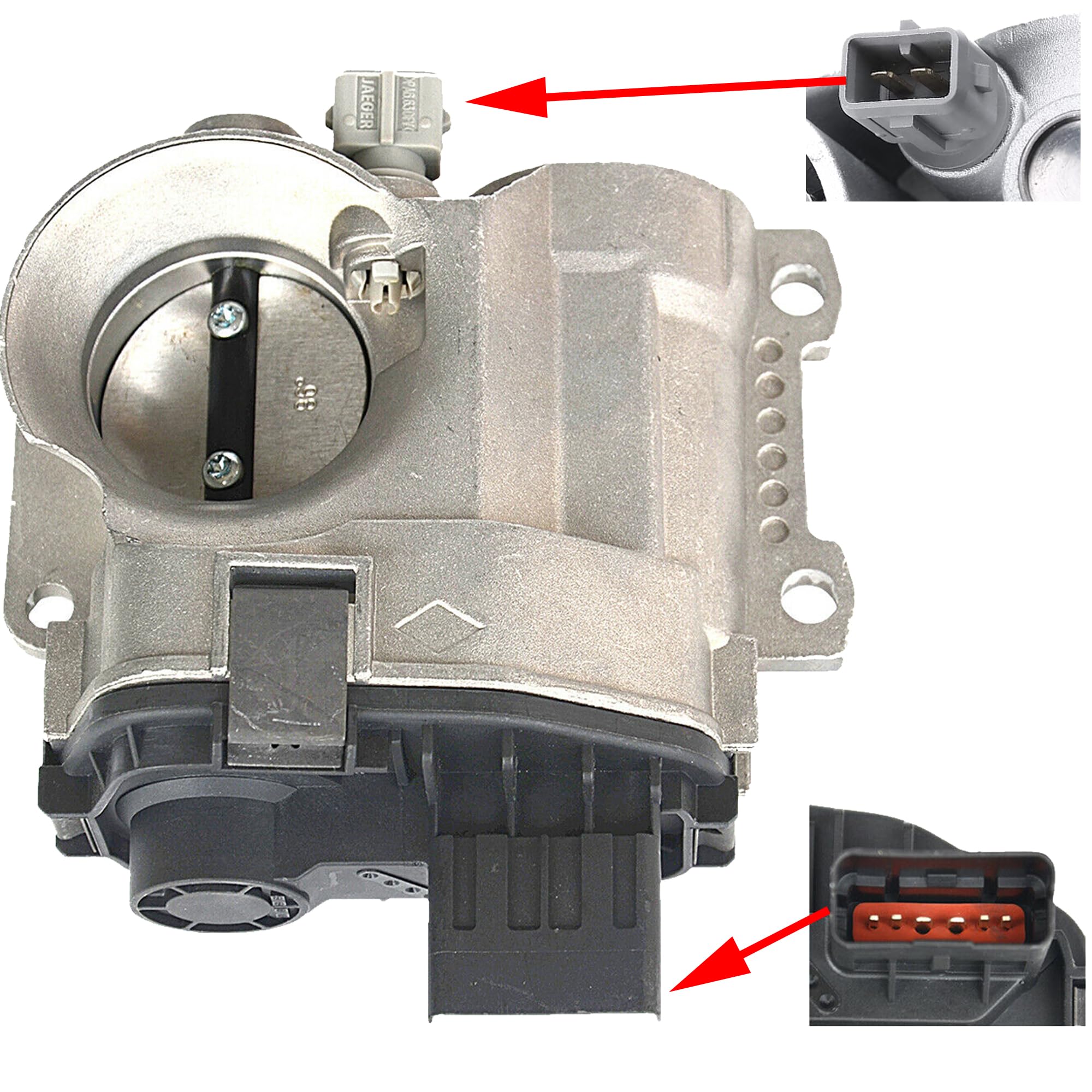 Partsline Boîtier papillon moteur 1.2 16V D4F compatible avec Clio II, Twingo I, Kangoo, Modus, Kubistar | équivalent à 8200067219, 7701051585