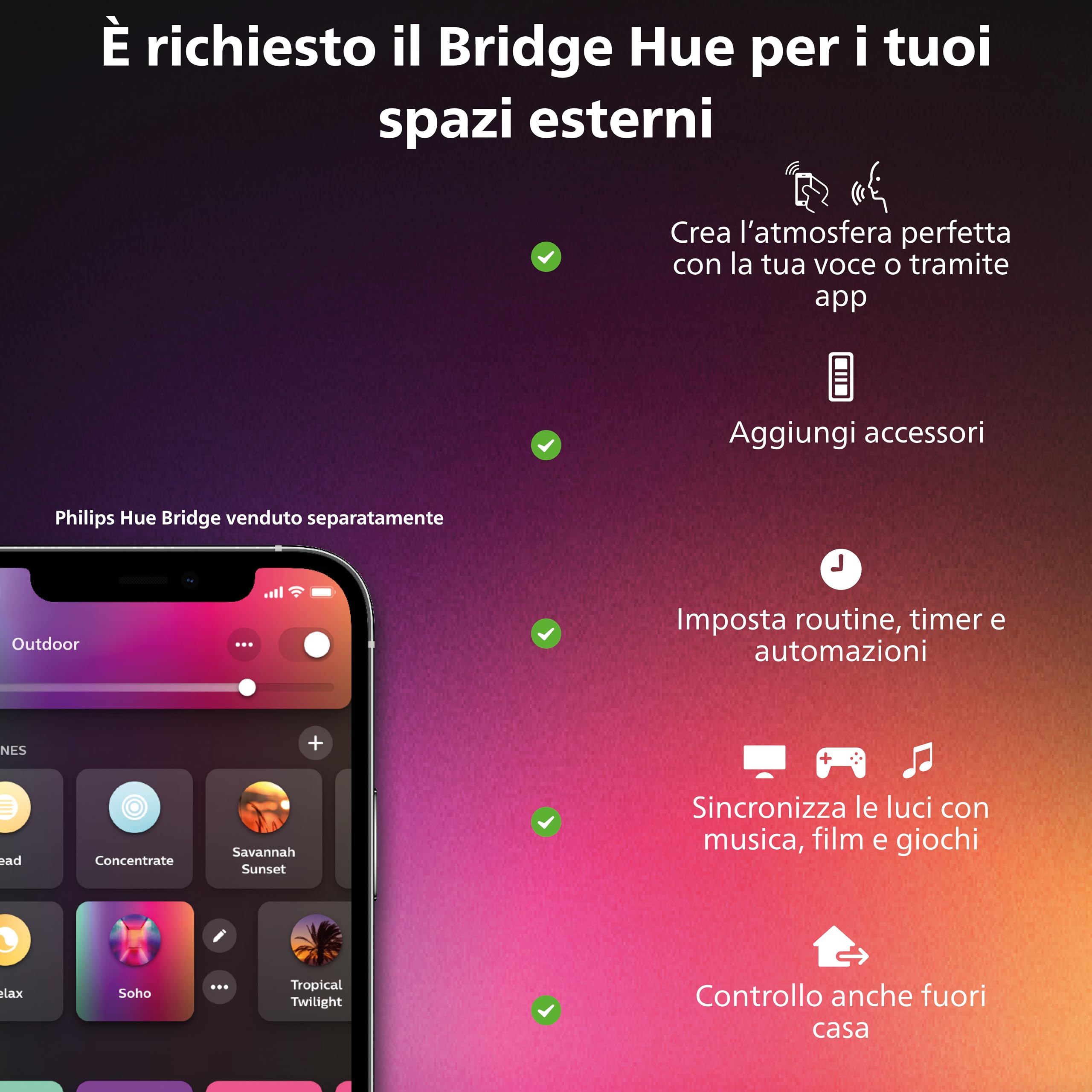 Philips Hue Dymera White and Color Ambiance, Lampada Smart da Parete, Lampada da Parete Design con Controllo Vocale con Alexa, Apple Home e Google Assistant Nero