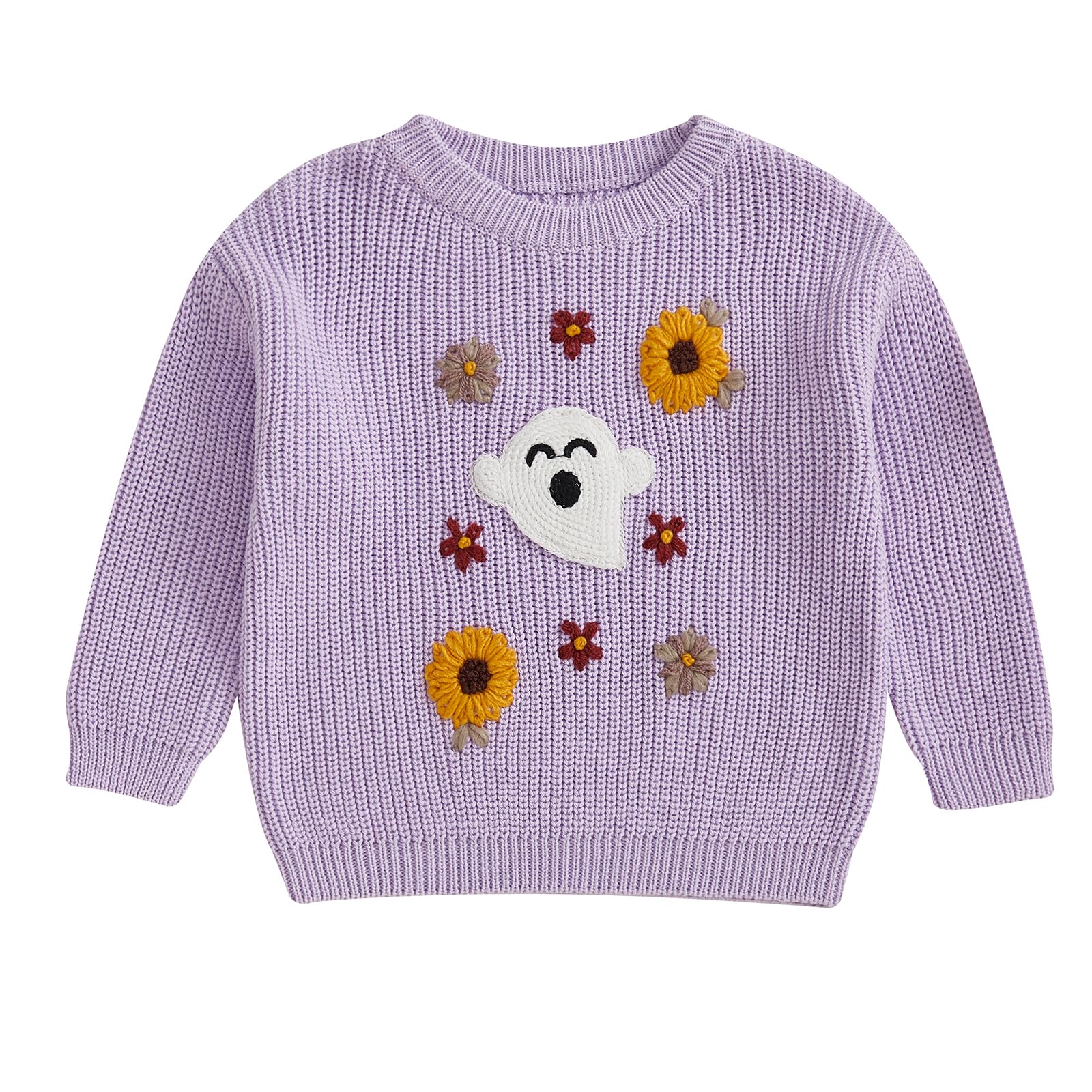 LSFYSZD Toddler Baby Girls Boys Halloween Pumpkin Sweaters Long Sleeve Crew Neck Winter Warm Knitwear Pullover Jumpers Top — view 80
