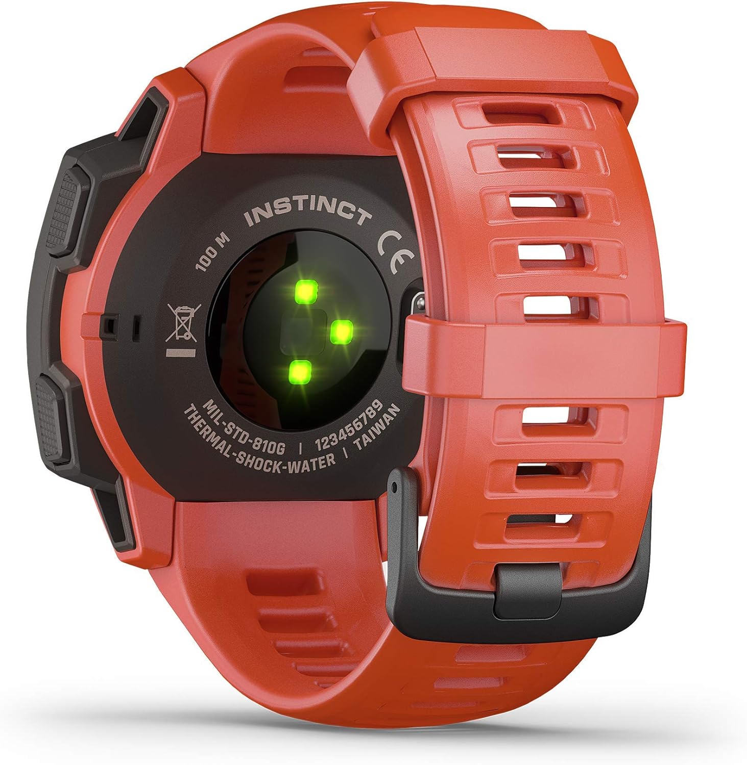 garmin instinct rugged outdoor watch with gps features glonass and galileo heart rate monitoring and 3 axis compass red renewed