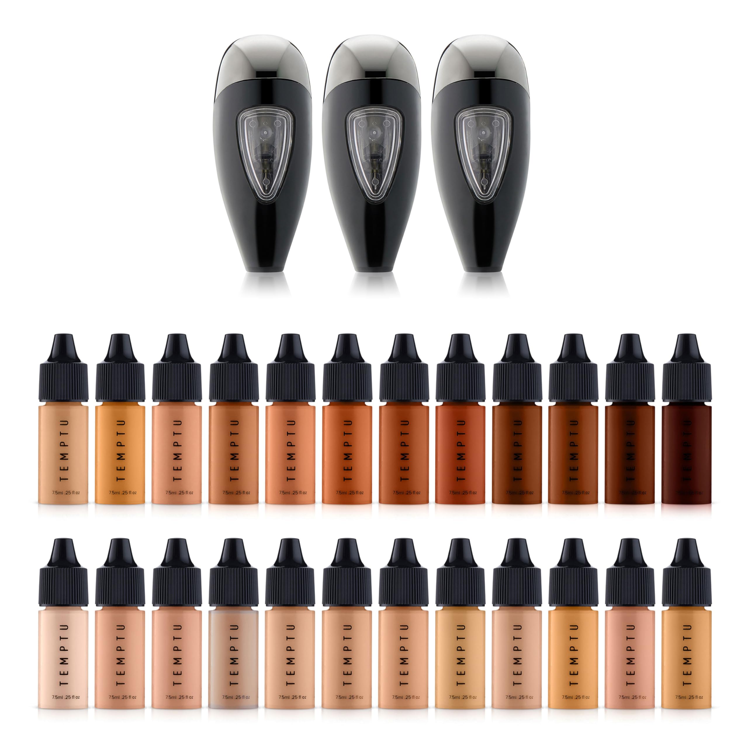 TEMPTU Perfect Canvas Airbrush Foundation Complete Starter Set Airpod Pro 3-Pack Cartridge Bundle