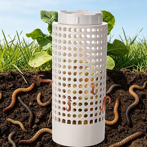Cutbar Underground Worm Farm, Garden Mini Vermicomposting Bin for Home Garden, Vegetable Patch, Easy Setup, Fast Composting | Eco-Friendly Solution for Urban Gardeners (10.23X4.33X4.33IN)