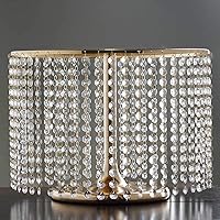 Vista 6 de BalsaCircle Colgantes de cristal redondos dorados de 12 pulgadas de alto, soporte de metal para tartas, decoración de cupcakes, suministros