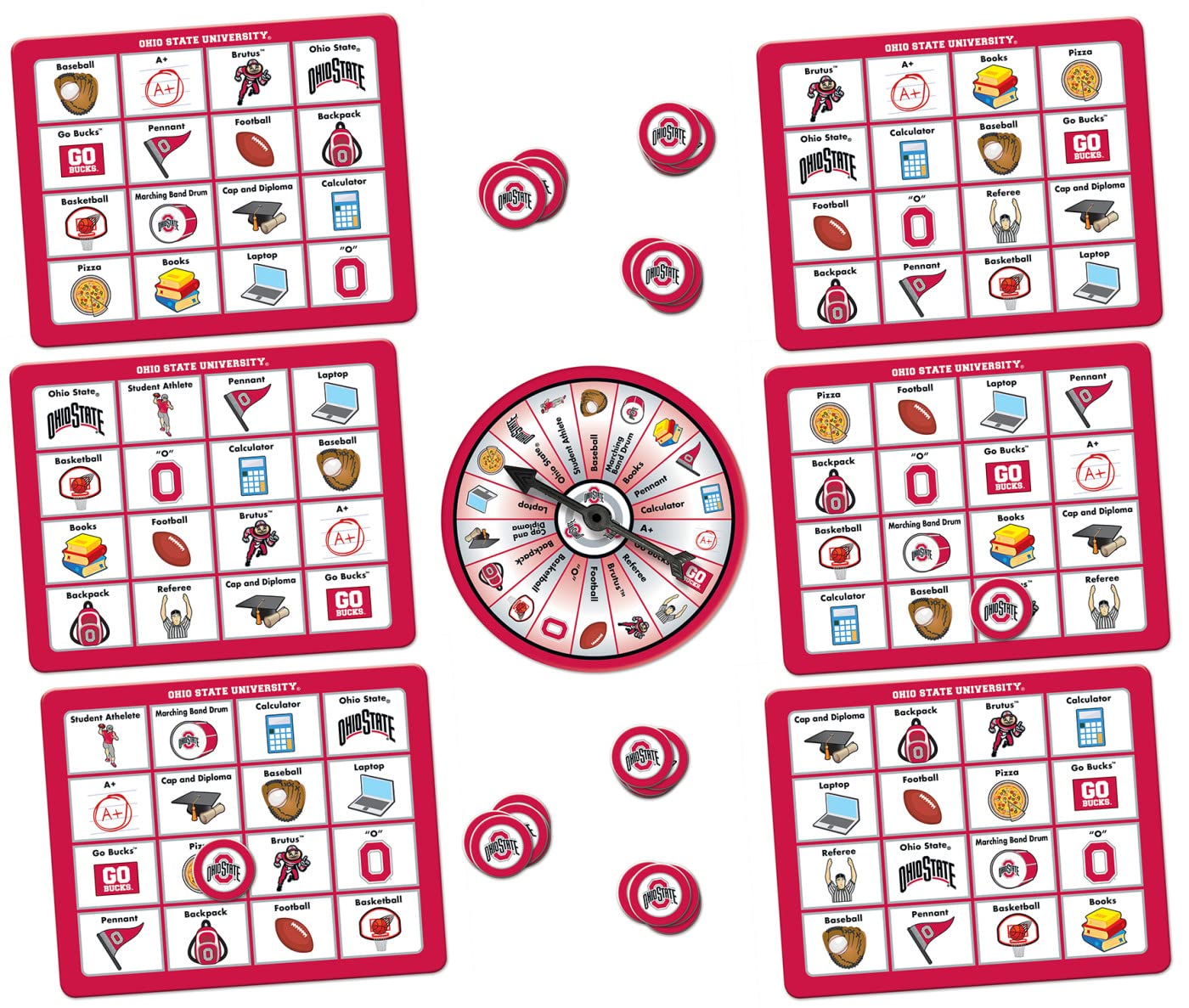 Masterpieces Gry dla dzieci - NCAA Ohio State Bingo - zabawna rozrywka rodzinna dla dzieci i dorosłych - edukacyjna, angażująca i idealna na wieczór gier, zajęcia w klasie i interaktywne zabawy