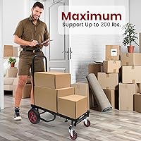 Vista 3 de Pyle - Carretilla compacta plegable ajustable - Carretilla convertible resistente de 8 en 1 Carro de mano/carretilla/caja de plataforma con ruedas