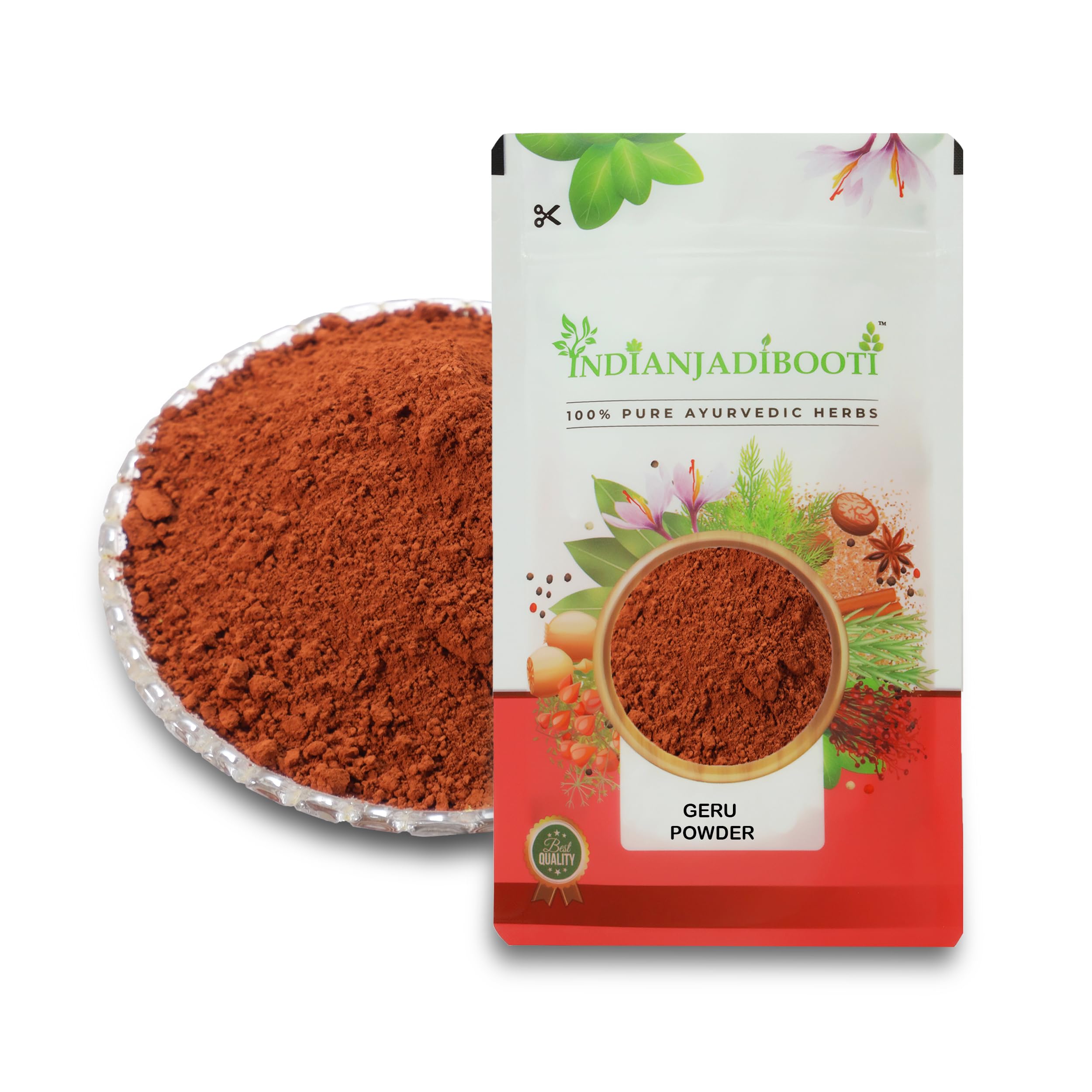 IndianJadiBooti Geru Powder - Red Ochre Powder, 100 Grams-image-3