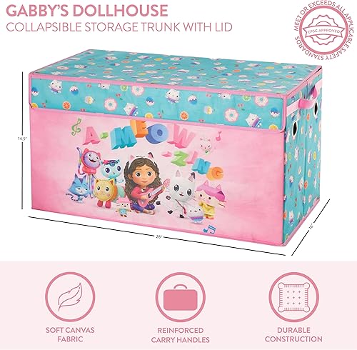 Miniatura 2 de Idea Nuova Gabbys Dollhouse - Baúl plegable de almacenamiento para niños, duradero con tapa suave, 28.5 x 14.5 x 16 pulgadas