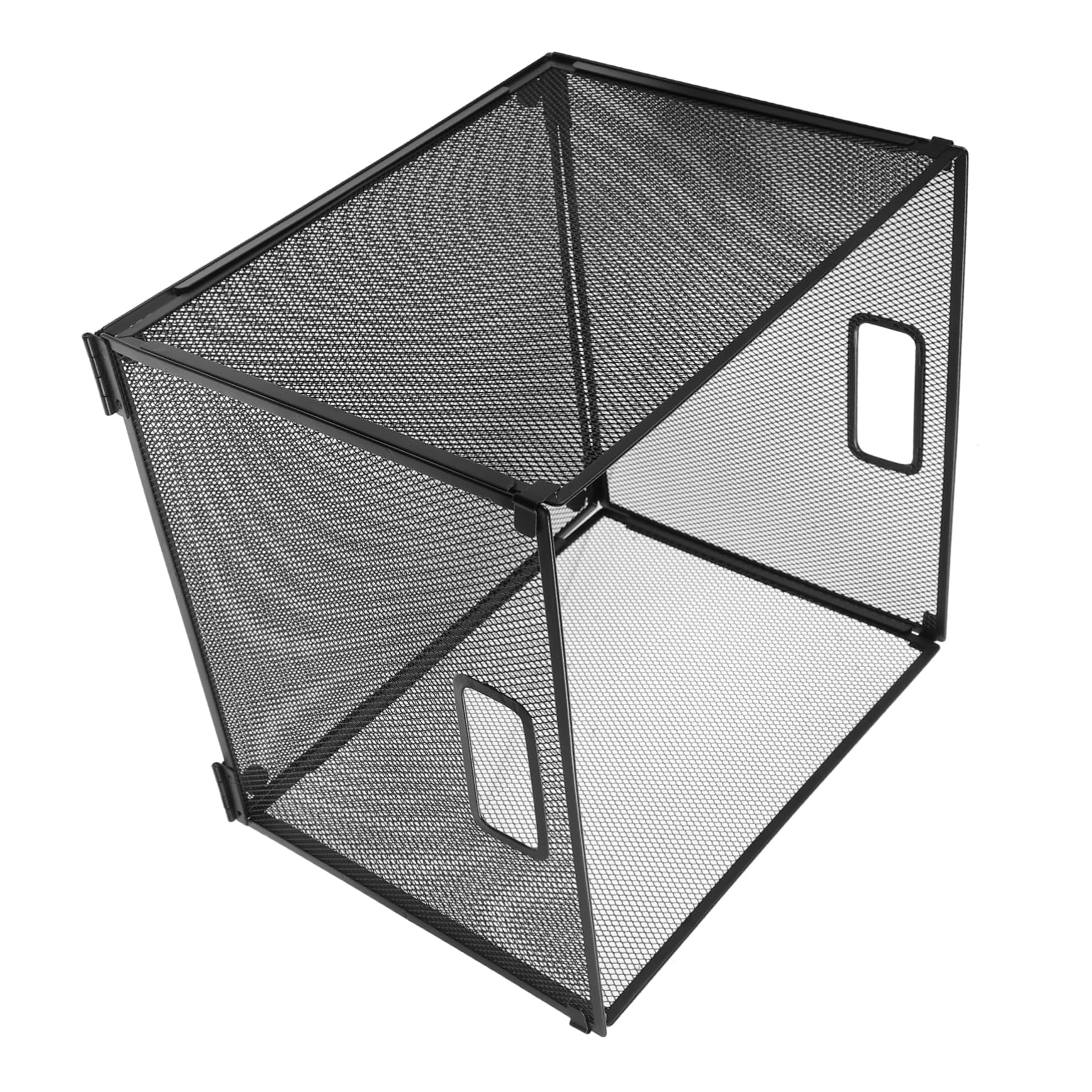Portadocumenti in Metallo Design a Maglia per Ufficio e Studio, Organizzatore per File e Libri, Finitura Nera