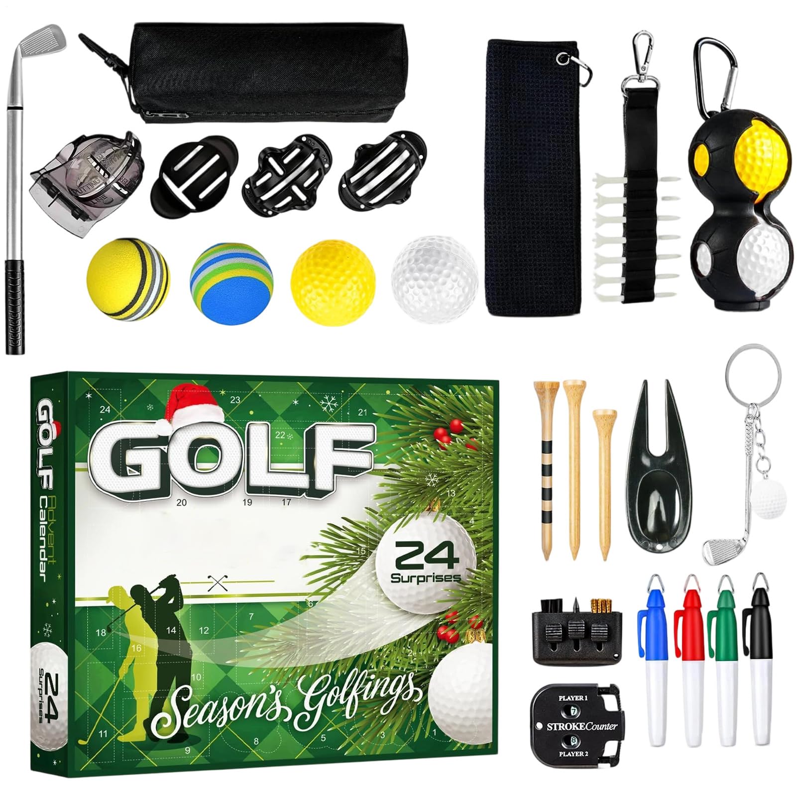 Golf Weihnachts Adventskalender 24 Sport Dekorationen