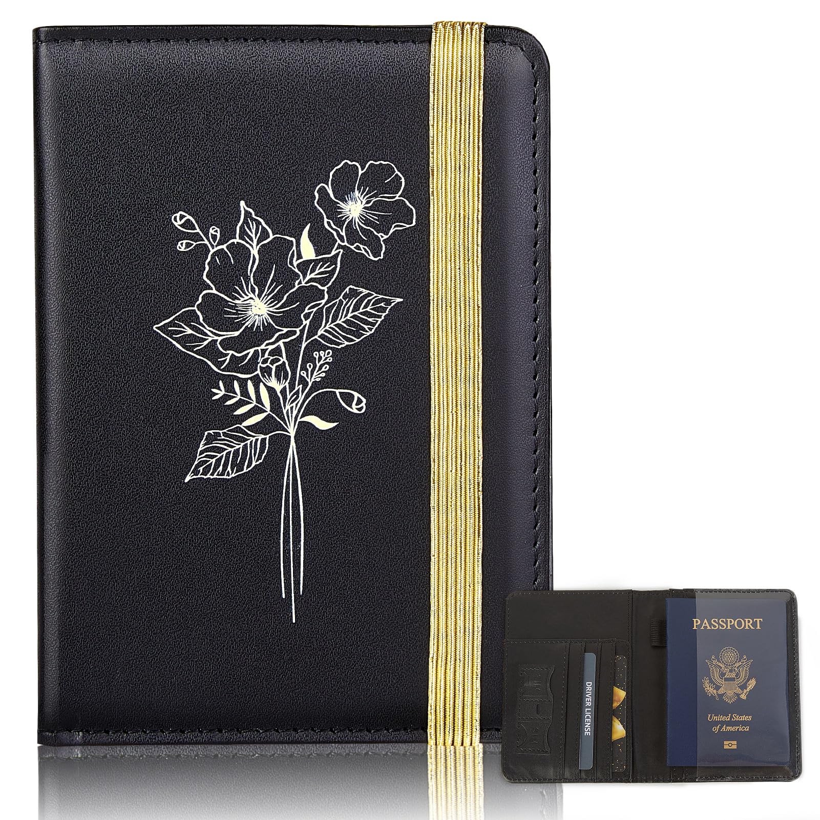Protège-passeport Personnalisé 'Awesome Daughter' – Noir Simili Cuir – Organiseur De Voyage