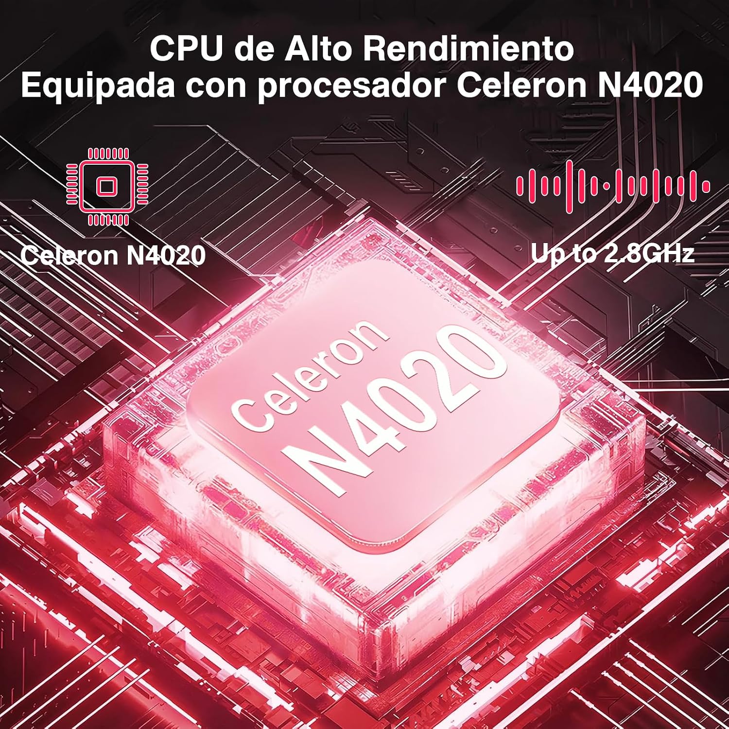 2026 Ordenador Portátil 14″,6GB+256GB SSD Celeron N4020(hasta 2.8Ghz) Win 11 PC 1080P FHD WiFi 5G BT 4.2 Soporta 1TB SSD Expansión con Ratón Inalámbrico para Trabajo-Estudio-Aprendizaje , USBx 2-Rojo 3