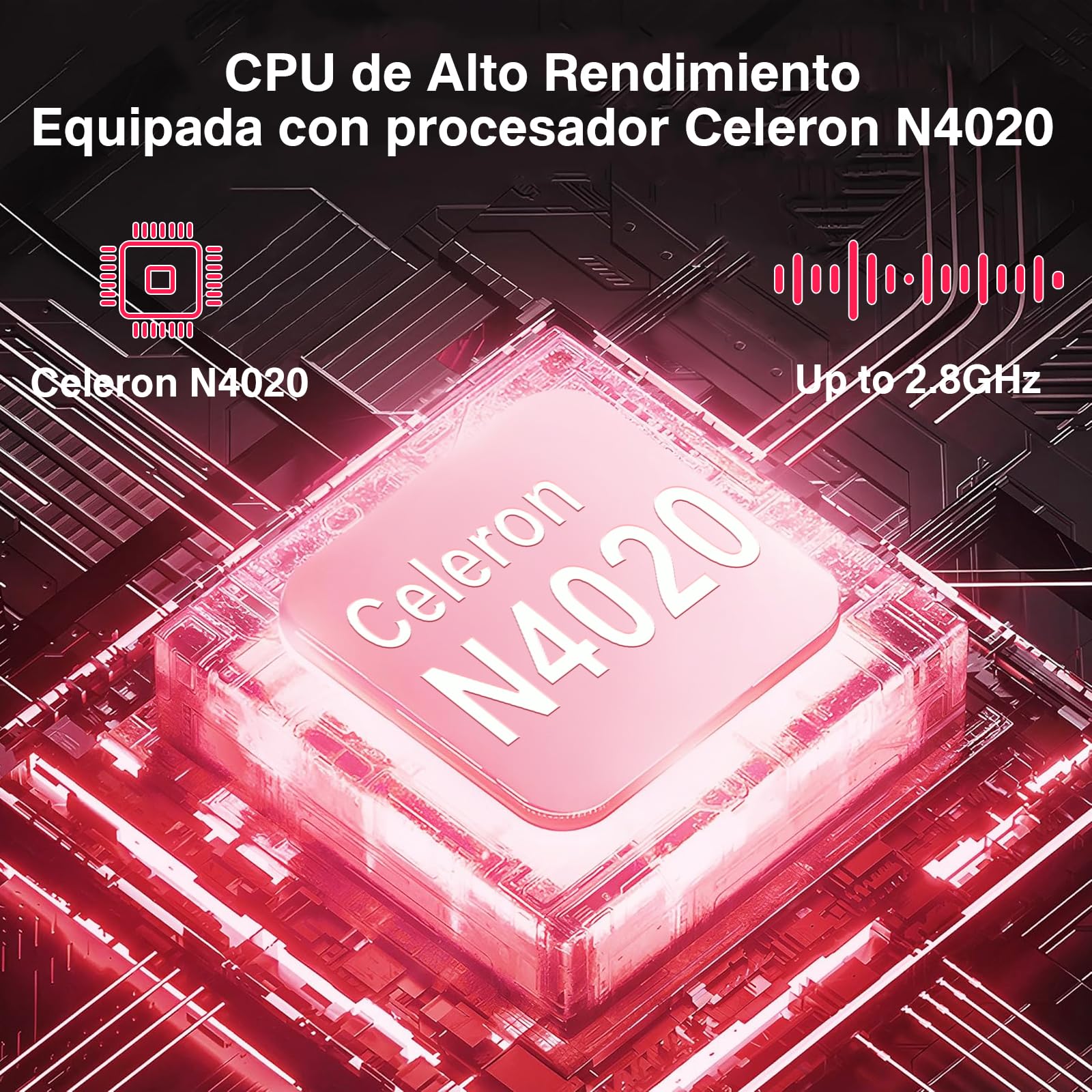 2026 Ordenador Portátil 14",6GB+256GB SSD Celeron N4020(hasta 2.8Ghz) Win 11 PC 1080P FHD WiFi 5G BT 4.2 Soporta 1TB SSD Expansión con Ratón Inalámbrico para Trabajo-Estudio-Aprendizaje , USBx 2-Rojo