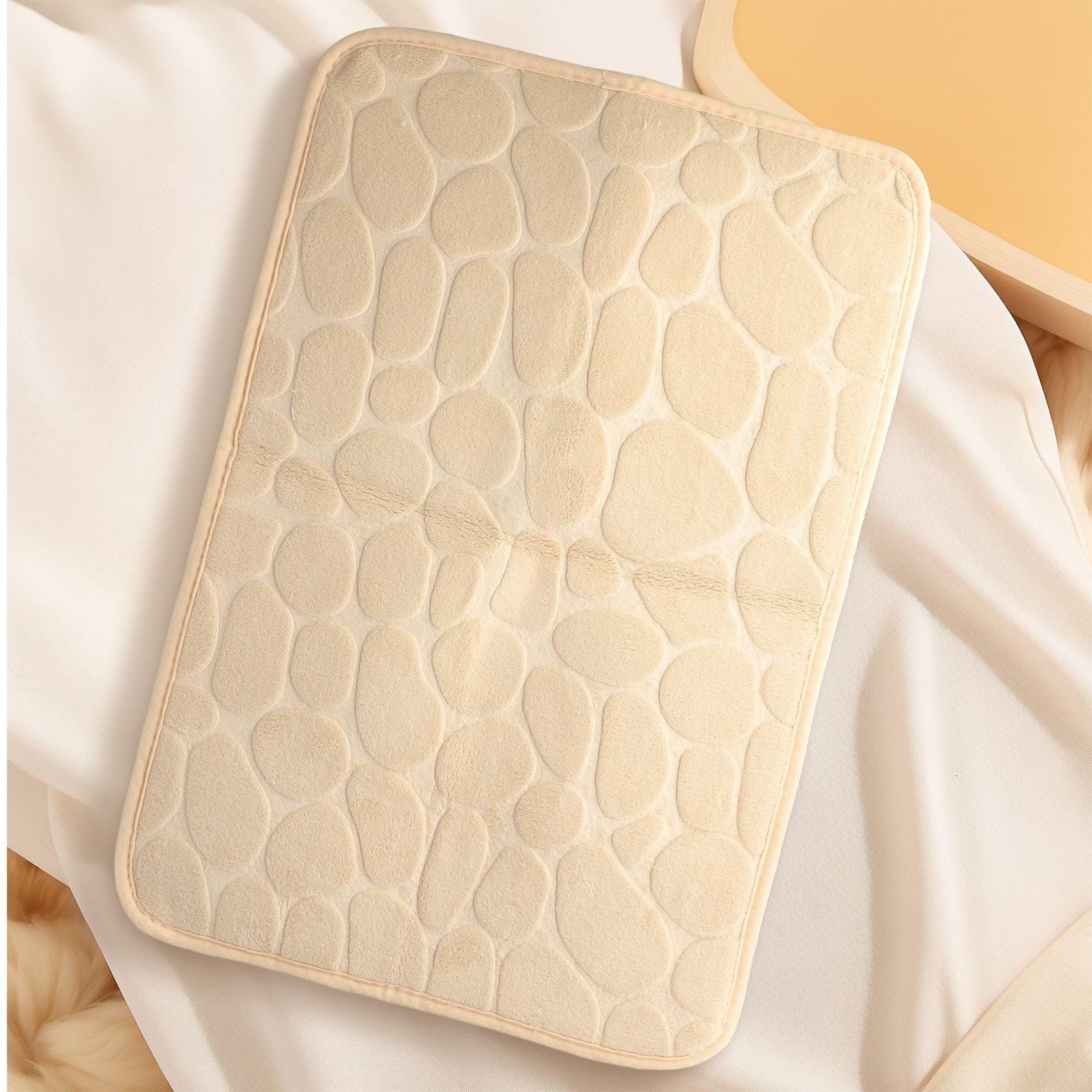 Tapis Antidérapant Galets Salle De Bain Mousse Mémoire Forme - Kaki Absorbant