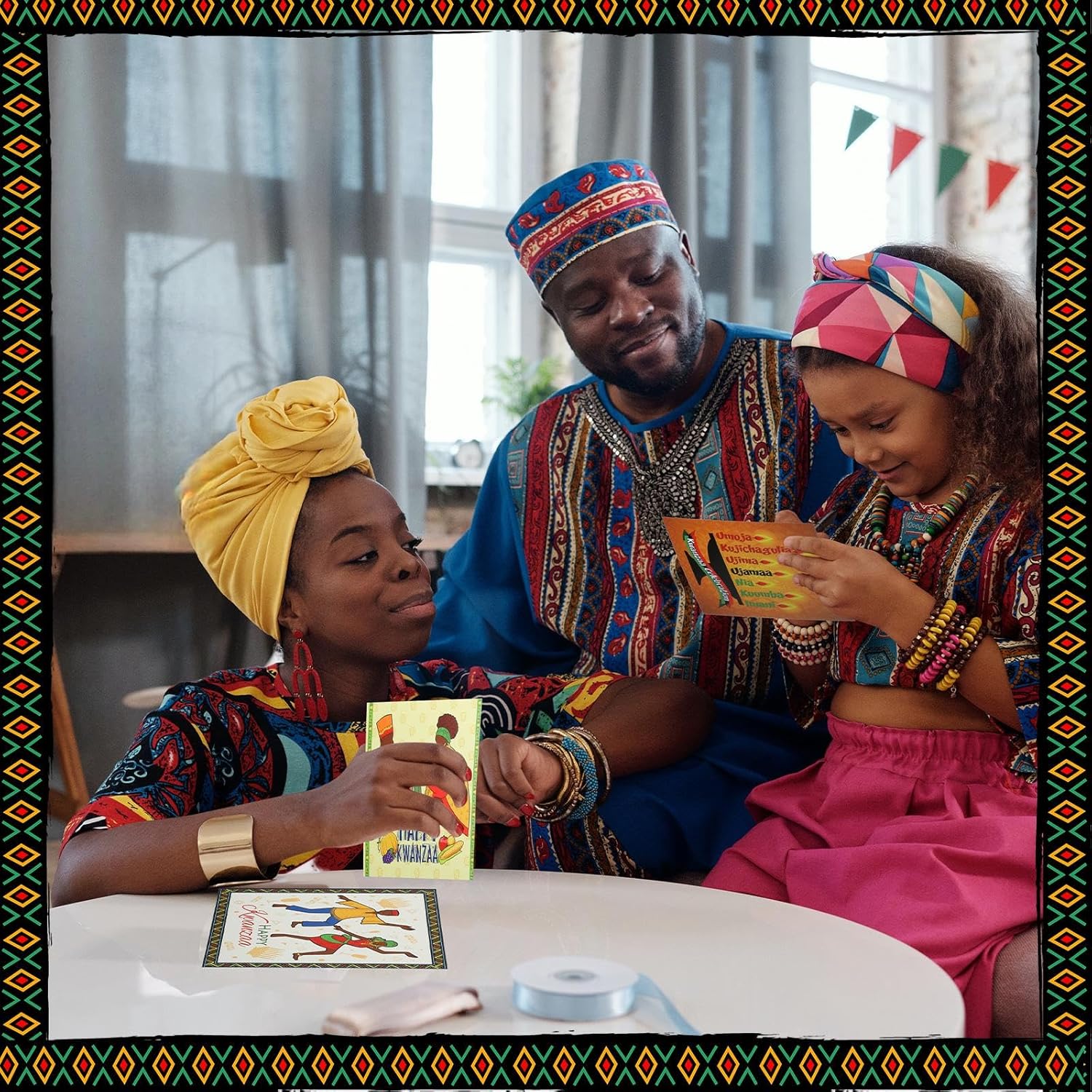 Sabary 12 Pcs Kwanzaa Greeting Card African American Annual Celebration Card with 12 White Envelopes Holiday Candle Kwanzaa Cards for African American, 5 x 7 Inches - Image 5