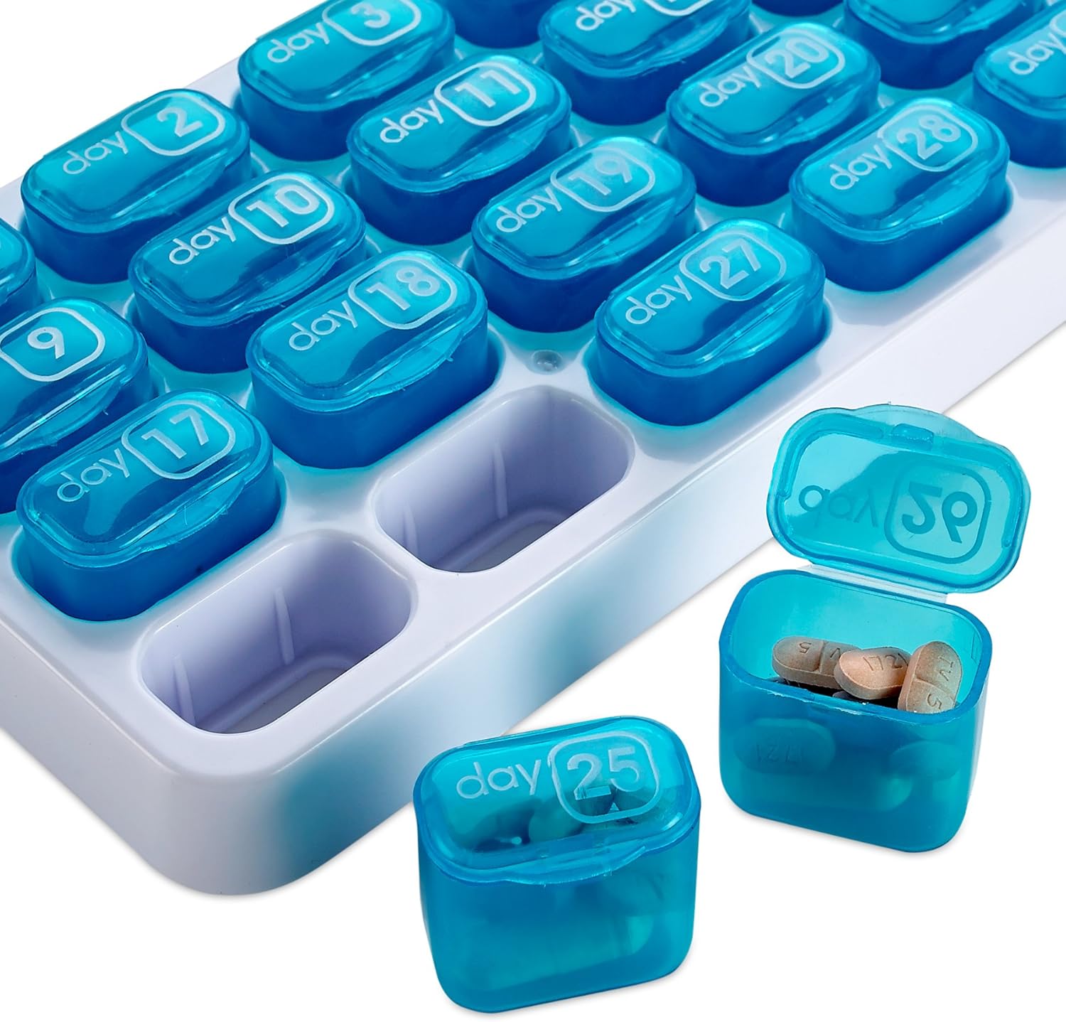 Crazy Deals Monthly Pill Organizer - 31 Day Pill Organizer with Large Removable Medication Pods, Portable Pill Case Box and Holder for Daily Medicine and Vitamins, Great for Travel by MEDca Super Big Clearance! Monthly Pill Organizer - 31 Day Pill Organizer with Large Removable Medication Pods, Portable Pill Case Box and Holder for Daily Medicine and Vitamins, Great for Travel by MEDca