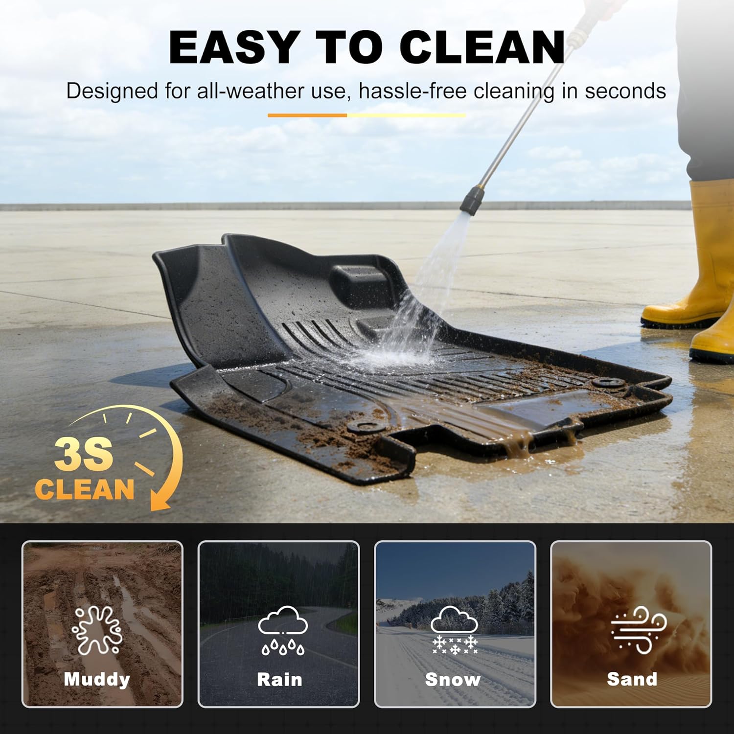 2026 Odyssey Floor Mats & Cargo Liner Fit for Honda Odyssey 2018-2026 - All Weather Protection TPE Waterproof Anti-Skid Car Liner for Mini Passenger Van - 1st 2nd 3rd Rows Floor Mats Trunk Liner Black - Image 8