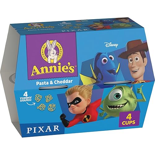 Annie's Disney Pixar Macarrones con queso, pasta y queso cheddar para microondas, 4 tazas, 7.48 onzas