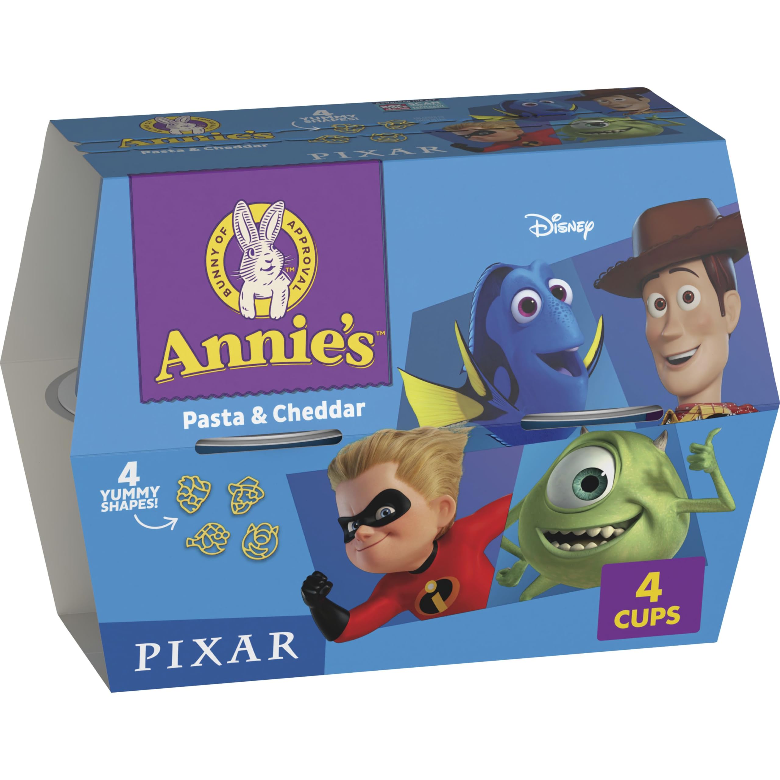 Annie's Disney Pixar Macaroni and Cheese, Microwavable Pasta and Cheddar, 4 Cups, 7.48 oz
