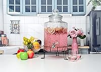 Vista 4 de Redfern 2.5 Gallon Glass Beverage Dispenser Stainless Spigot and Stand