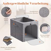 Lifewit 6 darabos ruhatárolódoboz fém kerettel, összecsukható tárolókonténer 40L, átlátszó ablakos szövetdoboz 3